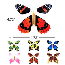 Load image into Gallery viewer, iDIMSON Magic Flying Butterfly Rubber Band Powered Wind up Butterfly Toy in Book or Card for Surprise Gift or Party Playing (9pcs)
