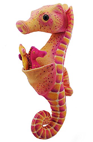 Wild Republic Seahorse Plush, Stuffed Animal, Plush Toy, Gifts for Kids, w/ babies 11.5 inches