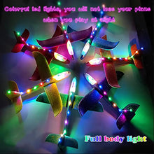 Load image into Gallery viewer, MIMIDOU 4 Pack Flashing Glider Plane, Illuminated Colored led Lights can Play at Night, Foam Airplane Have 2 Flight Mode, The Best Airplane Toys Gift.
