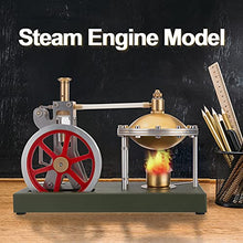 Load image into Gallery viewer, YBEST DIY Steam Engine Kit, Retro Vertical Steam Engine Model Steam Engine Building Kit with Spherical Boiler Support and Additional Load, Desk Decor Experimental Toys
