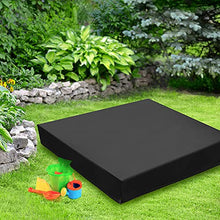 Load image into Gallery viewer, Sandbox Cover w/Drawstring, Sandpit Pool Cover, Square Waterproof Dustproof Protection Beach Sandbox Canopy for Kids Toy Protection(Black,59&quot; x 59&quot;)
