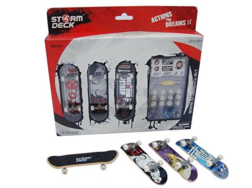 Aimeely Boy Kids Funny Stunt Finger Skateboard Play Set with Accessories
