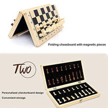 Load image into Gallery viewer, ZYF International Chess Set Chess Folding Magnetic Wooden Chess Set Portable Travel Wooden Board Games Chess Set for Kids and Adults (Size : 34cm)
