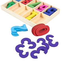 Load image into Gallery viewer, Wooden Numbers for Learning Games, Educational Tool (Rainbow Colors, 50 Pieces)
