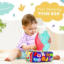 Load image into Gallery viewer, Innofans Montessori Sensory Toys for Babies - Baby Tissue Box Toy, Infant Play Scarves, Colorful Soft Scarf, Baby Toys, Pull Tissues Activities Gift Preschool Learning Toys for 0 3 6 9 12 Months
