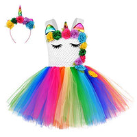 Unicorn Costume for Girls Dress Up Clothes for Little Girls Rainbow Unicorn Tutu with Headband Birthday Gift