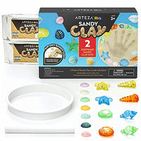 Arteza KidsAir-Dry Modeling ClayKit, 2 x 0.8-oz Packs,HandprintandBaby Footprint Kit,Paw Print Keepsake, with SandyClay Toolsand Accessories forKids CraftsandSensory Play