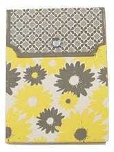 Load image into Gallery viewer, Retail Fashion Note Pad 5 Pack ~ Yellow and Grey Flowers (3&quot; x 4&quot;; 80 Sheets; Magnetic Closure)
