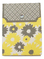 Retail Fashion Note Pad 5 Pack ~ Yellow and Grey Flowers (3