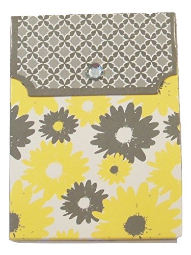 Retail Fashion Note Pad 5 Pack ~ Yellow and Grey Flowers (3