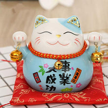 Load image into Gallery viewer, IMIKEYA Anime Piggy Bank Ceramic Maneki Neko Lucky Cat Coin Bank Animal Money Bank Money Holder Saving Pot for Girls Boys Birthday Party Favors Blue Cat Bank
