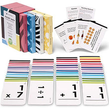Load image into Gallery viewer, Think Tank Scholar Math Flash Cards (600 Facts Box Set) Addition, Subtraction, Multiplication, Division - 10 Games - Toddlers 2-4 - Kids Ages 4-8 in Kindergarten, 1st, 2nd, 3rd 4th, 5th, 6th Grade
