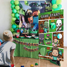 Load image into Gallery viewer, TUWUNA Pixel Miner Crafting Style Toss Games with 4 Bean Bags,Pixel Miner Crafting Video Game Party Supplies for Indoor Outdoor Throwing Game,Bean Bag Game Sets Banner for Kids Party Favor Decorations
