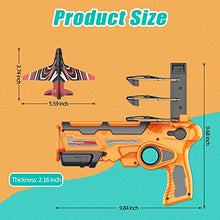 Load image into Gallery viewer, KDRose Bubble Catapult Plane Toy, One-Click Ejection Model Foam Airplane with 8 Pcs Glider Airplane, Gifts for Boys and Girls, Outdoor Sport Toys Birthday Party Favors Airplane Toy (Orange)
