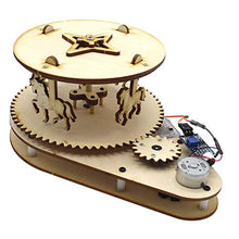 Load image into Gallery viewer, JADPES Carousel Automatic, Voice Control Wooden Carousel Children DIY Science Automatic Induction Model Toys Hobbies Gifts Automatic Voice Sensing
