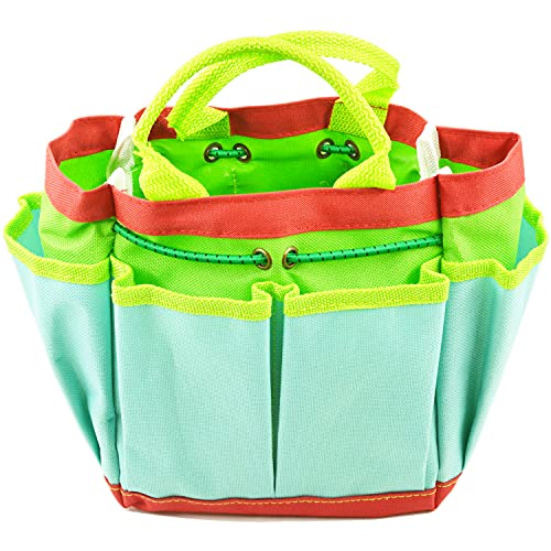POMIKU Kids Gardening Storage Bag for Garden Tools, Right Size for Toddlers