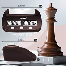 Load image into Gallery viewer, Chess Clock Digital Chess Timer Count UP/ Down Bonus Delay Chess Clock, Portable (Brown)
