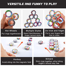 Load image into Gallery viewer, 9Pcs Magnetic Ring Fidget Toys, Fidget Toy Pack, Stress Relief Magnetic Rings, ADHD Anxiety Relief Decompression Finger Magnetic Ring, Funny Gifts Kids Magnetic Spinner Ring for Boys Girls
