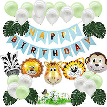 Load image into Gallery viewer, Birthday Balloons Set,Including Happy Birthday Banner,Green and White Balloons, for Birthday, Weddings, Party Decorations, Birthday Party Supplies
