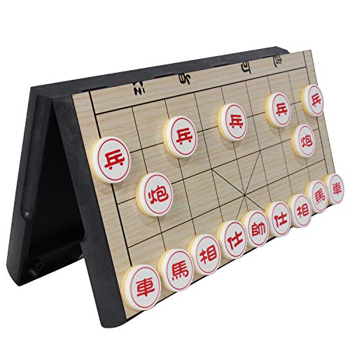 Luoyer 12.2 inch Magnetic Chinese Chess Set Xiangqi Portable Travel Board Game Traditional Classic Educational Strategy Games Travel Folding Board Set
