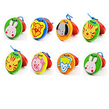 Load image into Gallery viewer, Foraineam 16 Pieces Finger Castanets, Wooden Mini Castanet Musical Instrument, Lovely Cute Animal Pattern Castanet
