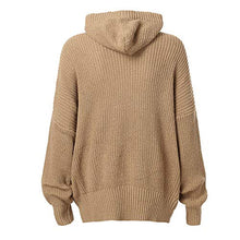 Load image into Gallery viewer, Amiley Women Fall Hoodies,Women Cotton Knit Long Solid Hoodie Autumn Pullover Hooded Sweatshirt Tops (Free Size, Khaki)
