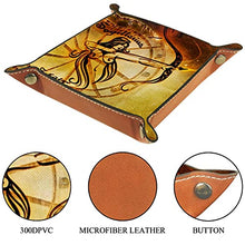 Load image into Gallery viewer, Dice Tray Contactors Zodiac Horoscope Astrology Dice Rolling Tray Holder Storage Box for RPG D&amp;D Dice Tray and Table Games, Double Sided Folding Portable PU Leather
