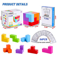 Load image into Gallery viewer, YUANT 3D Magnetic Building Blocks Magic Magnetic Cubes, Set of 7 Multi Shapes Magnetic Blocks with 54 Guide Cards, Infinity Puzzle Cubes for Early Education, Intelligence Developing (Opaque)
