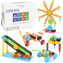 Load image into Gallery viewer, 5 Set STEM Kit, DC Motors Electronic Assembly Robotic Kit DIY STEM Toys for Kids, Building Science ExperimentsProjects Kits, Gifts for Boys and Girls Ages 8 9 10 11 12
