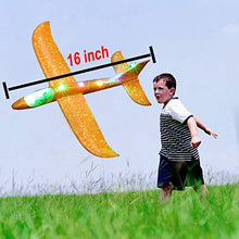 Load image into Gallery viewer, Lotiang 4 Pack Airplane Toys, 16 INCH Manual Foam Flying Glider Throwing Planes Model Air Plane Two Flight Modes Aircraft for Boys Girls (Multicolored)

