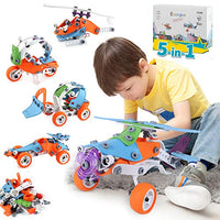 LAYKEN STEM Learning Toys for 6-12 Years Old Boys&Girls, Educational Engineering Construction Toy Set, DIY Building Models(5in1) Toy Kit, Building Blocks Toys, Creative STEM Toy Gift for Kids