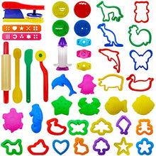 Load image into Gallery viewer, FRIMOONY Plastic Dough Tools, Various Animal Molds, Rolling Pins, for Creative Dough Cutting, 45 PCS
