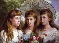 The Three Daughters of King Edward VII and Queen Ale Andra by Sydney Prior Hall Wooden Jigsaw Puzzles for Adult and Kids Toy Painting 1000 Piece