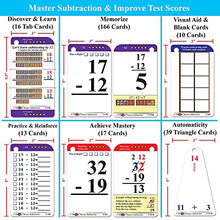 Load image into Gallery viewer, THINK2MASTER Premium 186 Laminated Alphabet, Sight Words, Phonics Flash Cards &amp; 260 Subtraction Flash Cards. Learn to Read, Write, Count, add &amp; Subtract Numbers.
