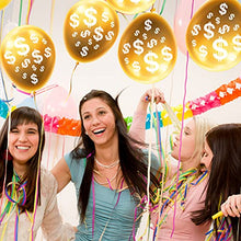 Load image into Gallery viewer, YiiiGoood Money Theme Decoration KIT Bill Dollar Signs Birthday Banner Cupcake Toppers Currency Symbol Balloons Crown Set for Birthday Casino Wedding Showers Retirement Anniversary Graduations Party
