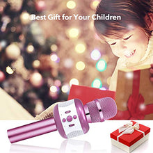 Load image into Gallery viewer, Ncknciz Microphone for Kids, Wireless Bluetooth Karaoke Microphone Portable Handheld Microphone Karaoke Mic Machine for Home Party Birthday - Best Christmas Birthday Gifts Toys (Purple)
