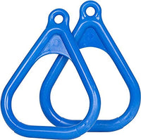 Swing Set Stuff Plastic Trapeze Rings with SSS Logo Sticker, Blue