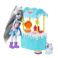 Load image into Gallery viewer, Enchantimals Warmin Up Cocoa Stand with Hawna Husky Small Doll (6-in) &amp; Whipped Animal Figure, Make Waffles with Clay-Dough Play, Makes a Great Gift for 3-8 Year Olds
