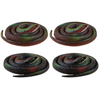 NUOBESTY 4PCS Realistic Rubber Fake Snake Toy Prank Toys Theater Props Party Favors for Kids Garden Props and Practical Joke