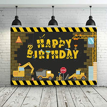Load image into Gallery viewer, Construction Birthday Party Supplies Dump Truck Party Decorations Kits Set with 2 Foil Balloons, Balloons Garland, Construction Backdrop, Caution Tape, Vehicle Banner, Cake Toppers, Traffic Signs, for
