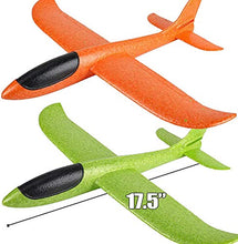 Load image into Gallery viewer, Zwish 2 Pack 17.5&quot; Airplane Toys, Boy Toys, 2 Flight Mode Foam Glider Plane for Kids, Family Yard Game Flying Toys, Birthday Gifts for 3 4 5 6 7 8 9 10 Year Old Boys Girls Kids Toddlers Party Favor
