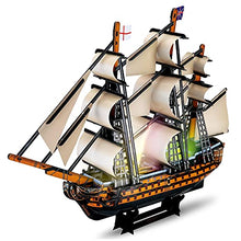 Load image into Gallery viewer, HUOQB LED The HMS Victory Ship 3D Puzzles Vintage Modern Style Sailing Ship Model Kits,DIY Assemble Toy,Model Kit Desk Decor Sailboat Vesselfor Adults and Kids 163 Pieces (HMS Victory Ship)

