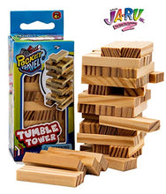 Load image into Gallery viewer, Real Wood Mini Tumble Tower Classic Game (1 Set) Travel Size 4 Inch by JARU. Wooden Tumbling Tower Blocks of Classic Toys Games Party Favors Toy Mini Board Games for Kids and Adults 3276-1A
