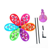 Ywengouy Peacock Colorful 3D Lovely Kids Toy Wind Spinner Windmill Toys for Yard Outdoor