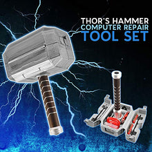 Load image into Gallery viewer, Marvel Mighty Thor Hammer Flashlight &amp; Electronics 28 Piece Tool Kit
