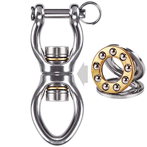 Dolibest SUS304 Silent Bearing Swing Swivel, Tire Swing Swivel Safest Rotational Device Hanging Accessory for Aerial Dance, Children's Swing, Yoga Swing Sets, 1200LB 360 Rotation