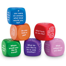 Load image into Gallery viewer, Learning Resources Conversation Cubes, Social Dice, Autism Therapy, Ice Breaker Cubes, Foam Cubes, 6
