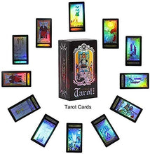 Load image into Gallery viewer, Tarot Cards Set -78Pcs Fate Forecasting Cards Game Set Vintage Card Rider Tarot Future Telling Game Cards Set with Colorful Box for Beginner Board Game (English Edition)
