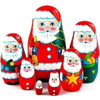 Christmas Santa Nesting Dolls 7 pcs - Santa Claus Christmas Decoration Doll Gifts Ideas