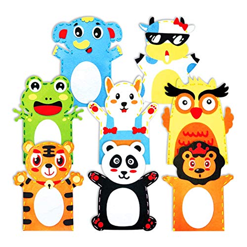 5Pcs Kid DIY Cartoon Animal Hand Puppet Craft Kit for Girls and Boys Handmade Sewing Crafts Educational Toy Random